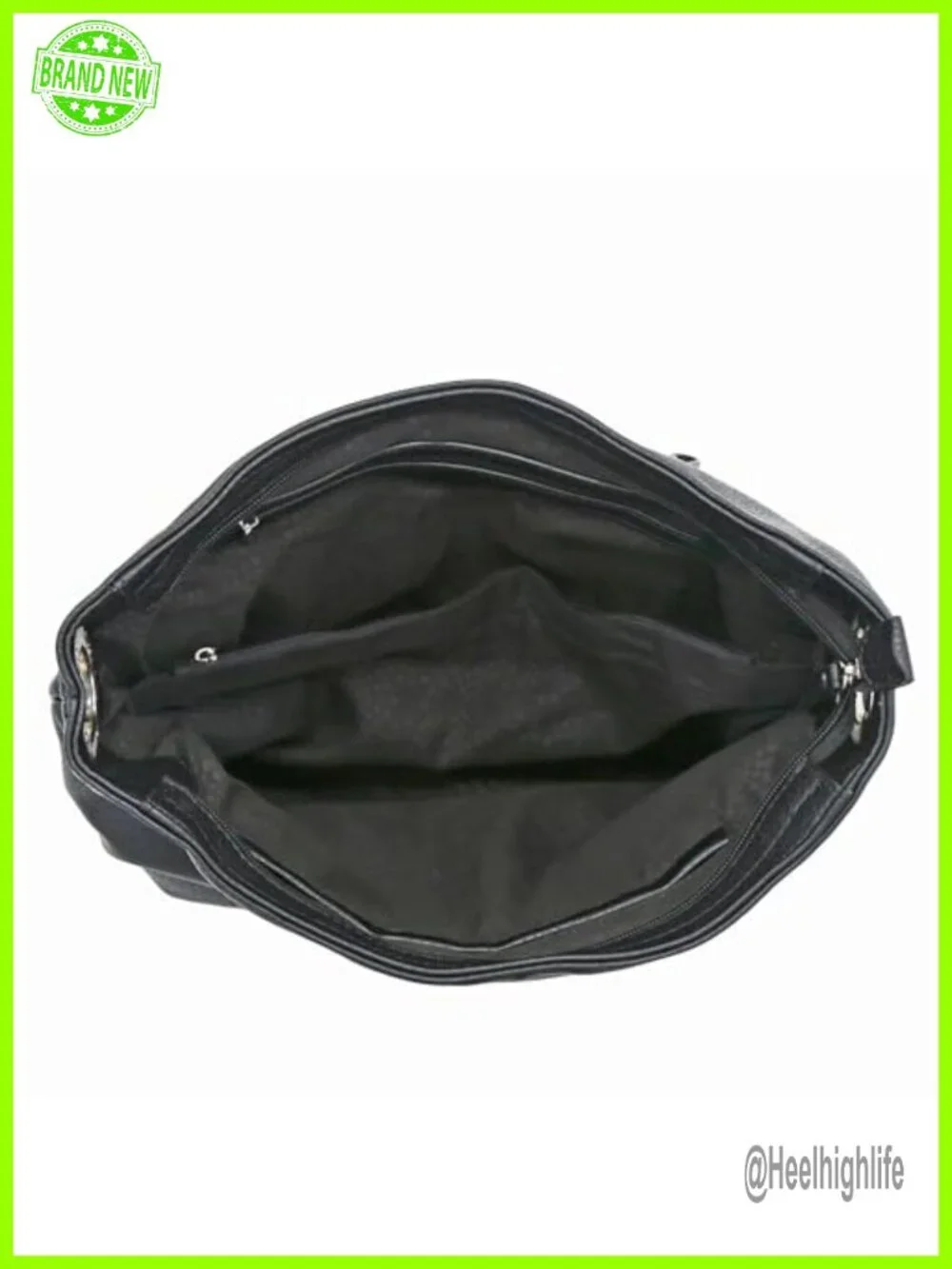 Faux Leather Hobo Shoulder Bag with Zipper Closure and Detachable Strap